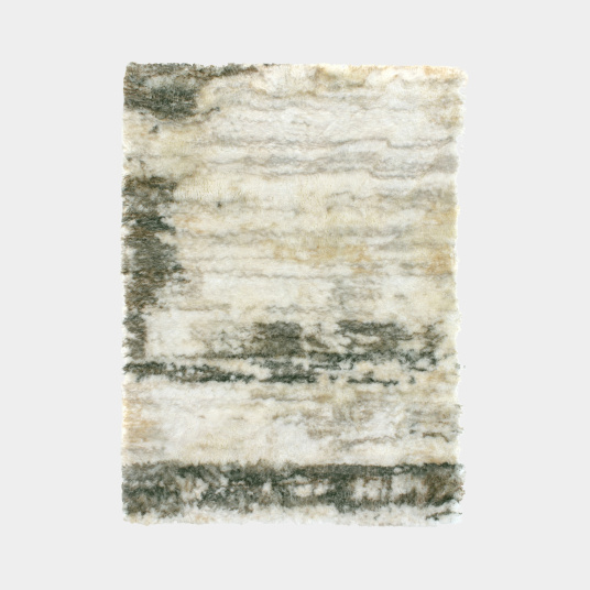 Tapis shaggy à poils longs ultra doux Fluffy crème, marron et caramel