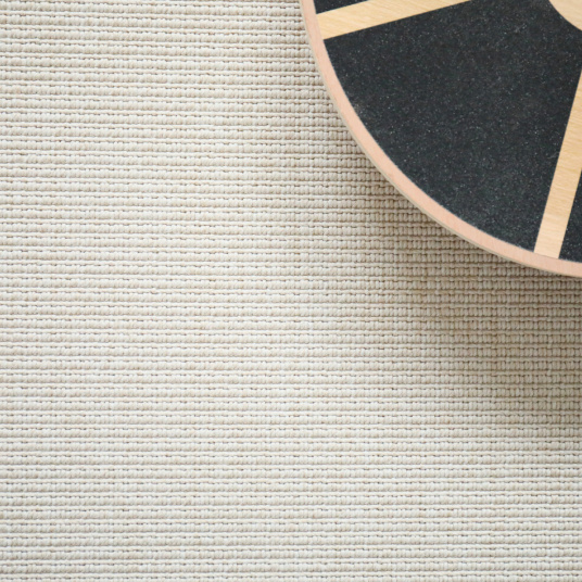 Moquette Tissé plat aspect coton - Yoga - Blanc fleur de coton - gros plan