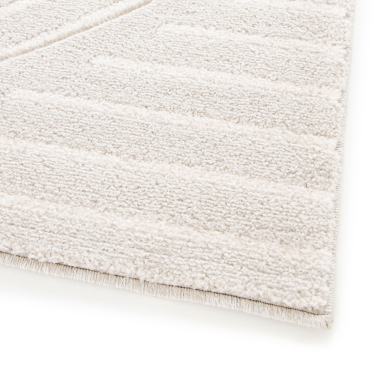 Tapis de salon - Circle Line - Beige et écru - coin