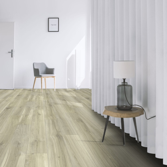 Sol Vinyle Textile Haute Performance - Imitation bois chêne clair - couloir