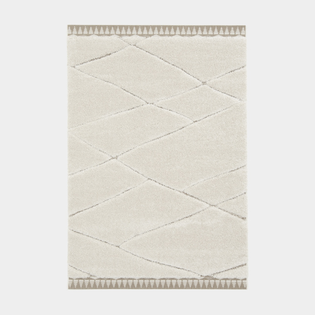 Tapis de salon en relief - Sweet home - Ligne écru et crème