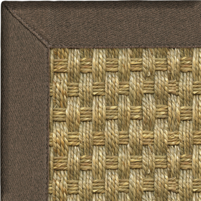 Tapis jonc de mer Paro fin natté 4x4 - Ganse chocolat