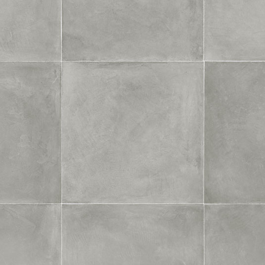 Sol PVC Sous Couche Textile - Carrelage aspect Béton - Gris