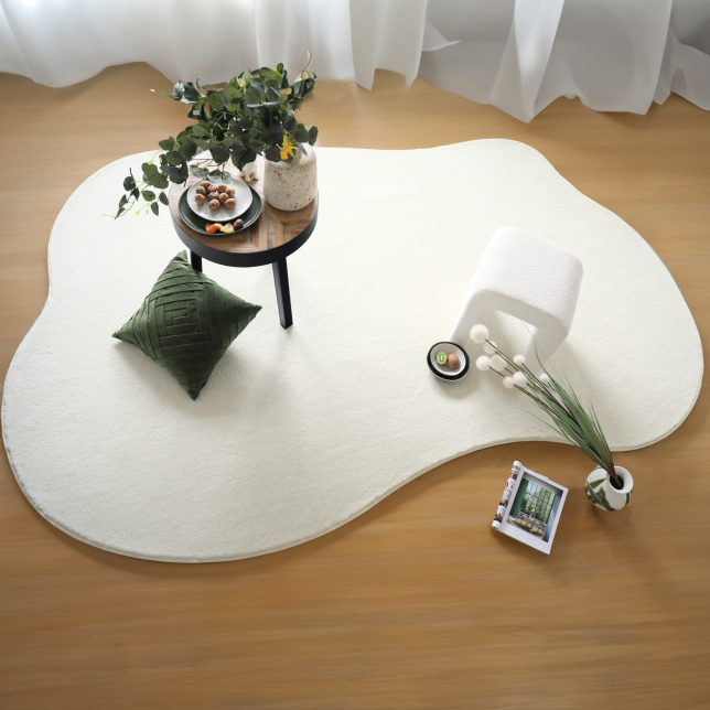 Tapis forme organique - Influence blanc crème