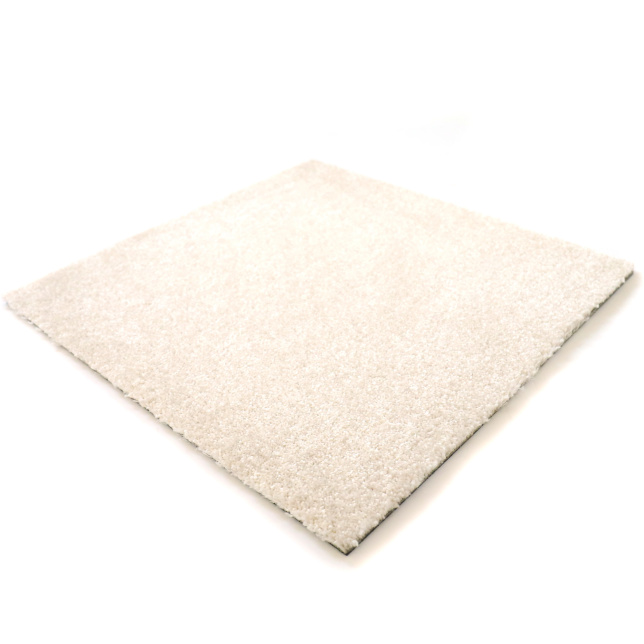Dalle de moquette velours blanc cassé 50x50 cm, douce et confortable