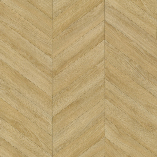 Motif parquet chevron chêne naturel du tapis sur mesure vinyle à finition mate