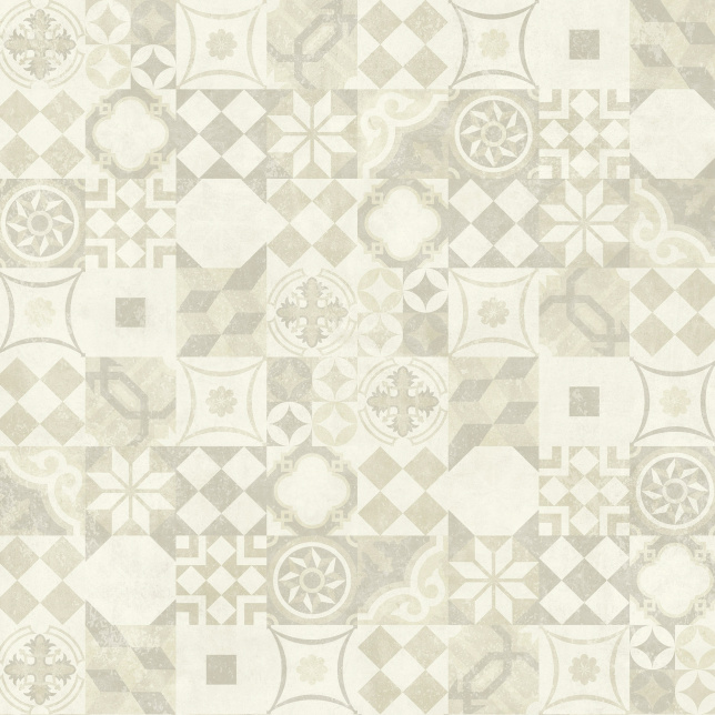 Zoom sur le décor carreaux de ciment beige clair – Dalle sol PVC Clipsable Mix and Match - Click 5G