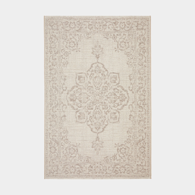 Tapis d'extérieur et intérieur - Orient - Beige tendre avec motif oriental et teintes douces