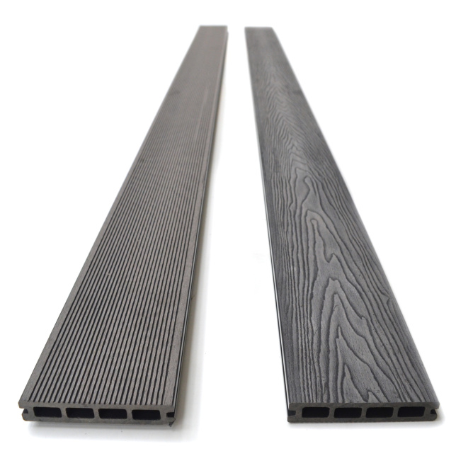 Lame terrasse en bois composite 2 côtés - Gris