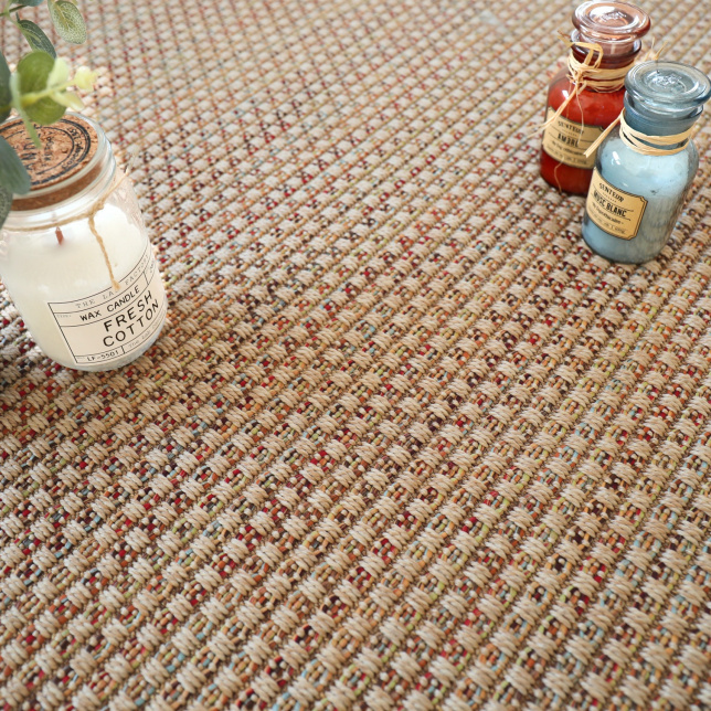 Moquette Tissé Plat - Natté Sumatra - Nature Multicolor