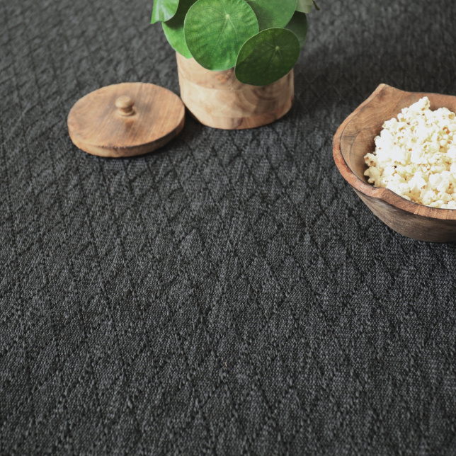 Tapis sur mesure tissé plat Timika gris ardoise