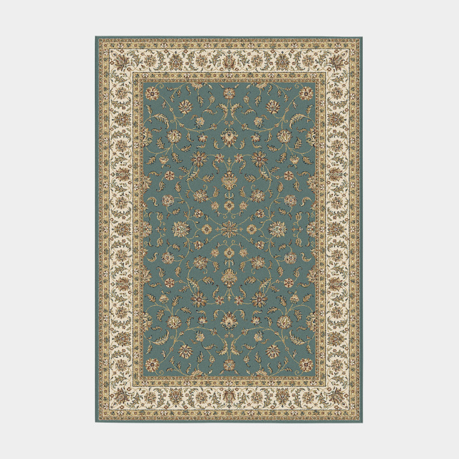 Tapis style persan en velours ras - Kiana - Vert antique