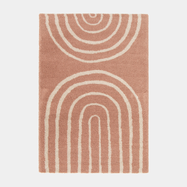 Tapis à poils longs Rainbow rose