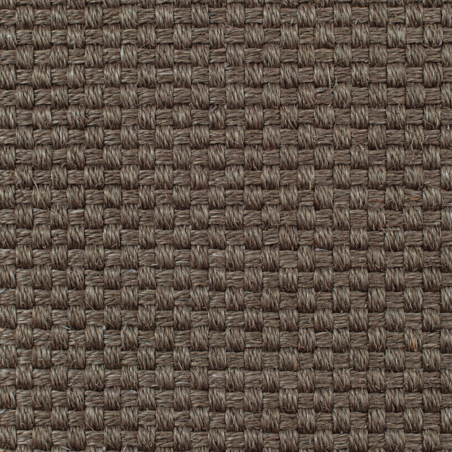 Tapis sur mesure sisal Bahia marron avec tissage natté 4x4