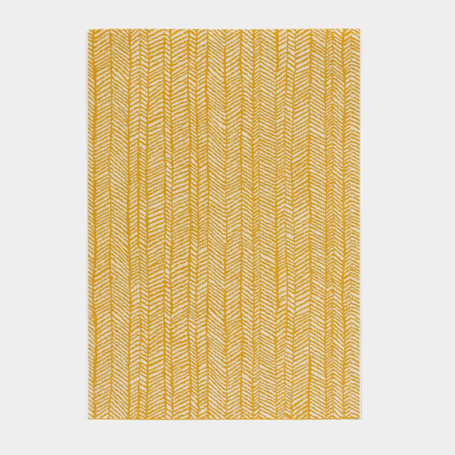 Tapis d'extérieur ou de salon - Motifs graphiques - Jaune et crème