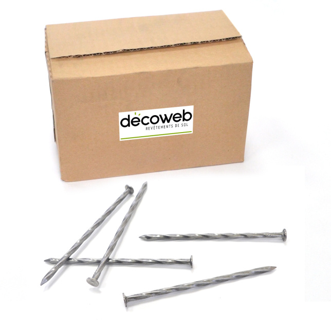Clous torsadés pour gazon synthétique en boîte de 5 kg – fixation terrain meuble naturel
