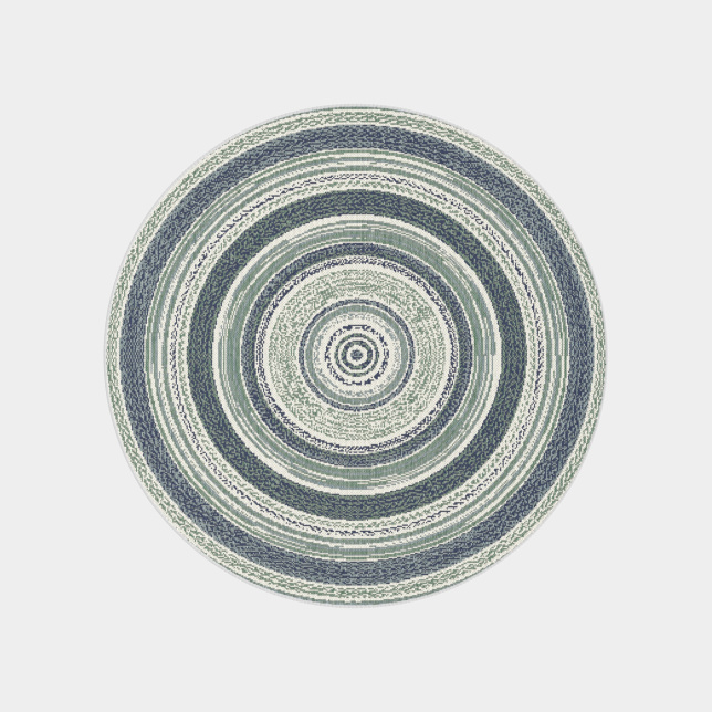 Tapis rond d'extérieur ou d'intérieur - Céleste - Bleu et vert