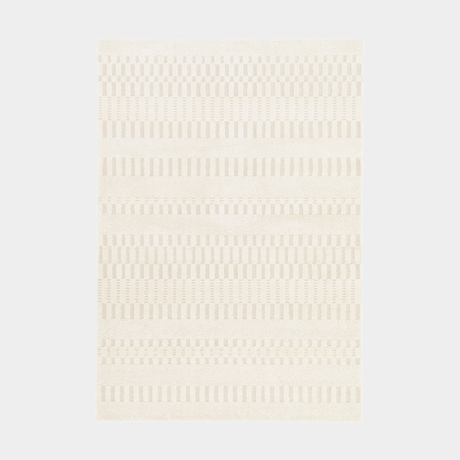 Tapis de salon graphique en relief - Tempo - Crème