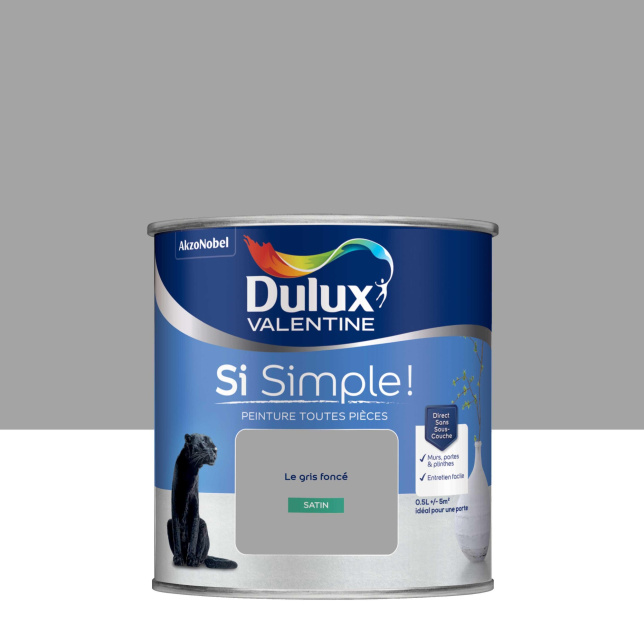 Dulux Valentine Si Simple! - Peinture toutes pièces - Satin Le Gris Foncé