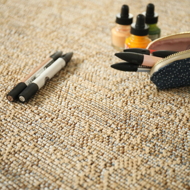 Tissé plat Jambi nuances beige sable - vue de près