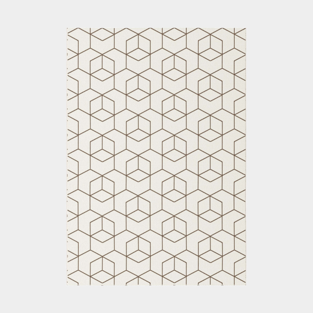 Tapis Graphique Essenza Crème - Cubes 3D