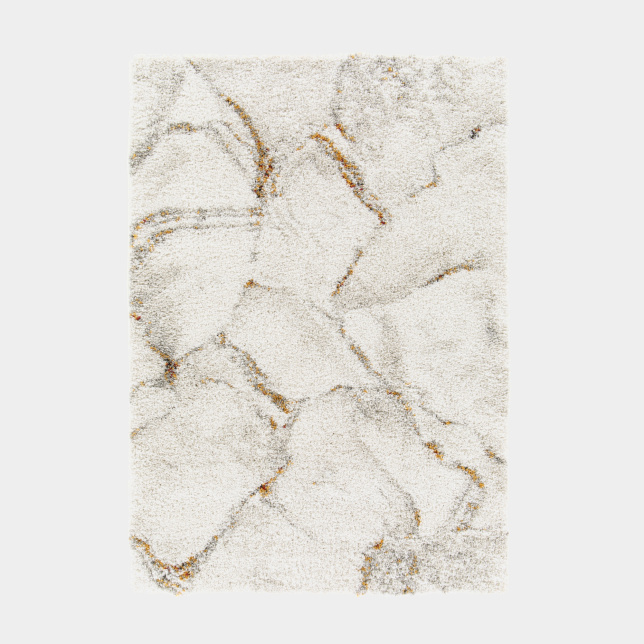 Tapis de salon - Marbré blanc - Veinage couleur