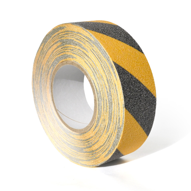 Adhésif antidérapant noir et jaune 50 mm x 18 m, rouleau de sécurité pour sols