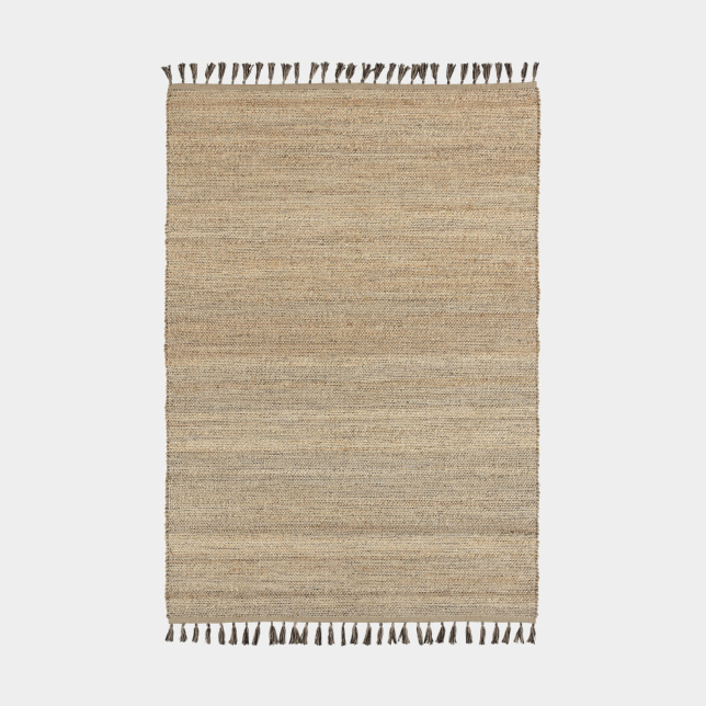 Tapis naturel en jute et coton - Néo-ethnique marron