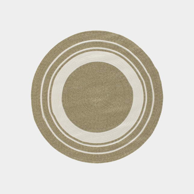 Tapis rond imitation fibres naturelles intérieur et extérieur Provence aspect jute