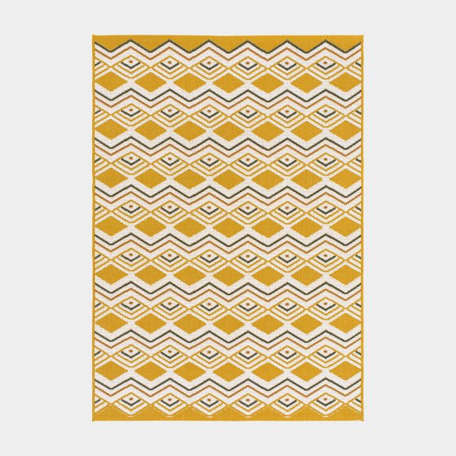 Tapis d'extérieur ou de salon - Motifs graphiques - Jaune safran