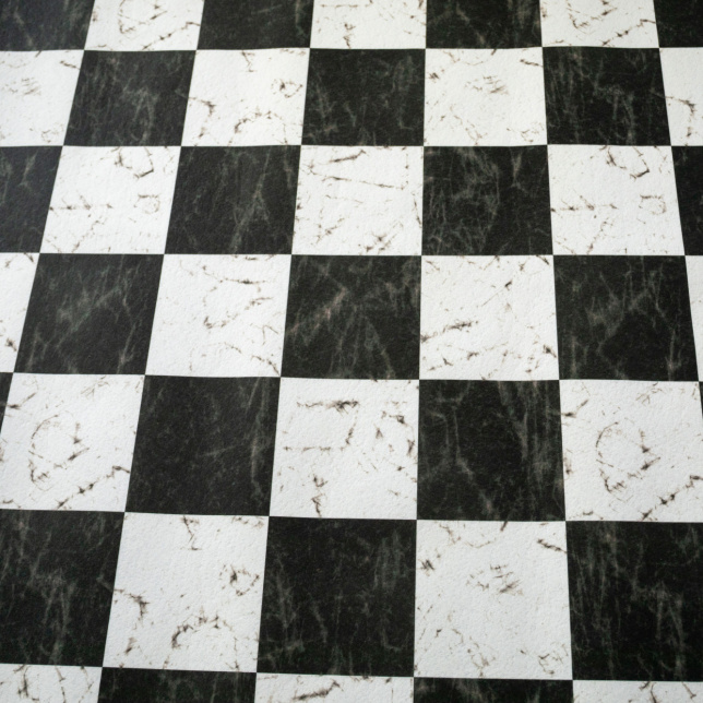 Moquette Stand imprimée Damier marbré – motif noir et blanc effet marbre