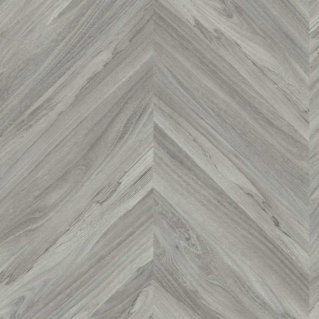 Zoom sur le décor bois chevron gris du sol PVC IPERFORM 370 - Olympus T91 classé U3P3