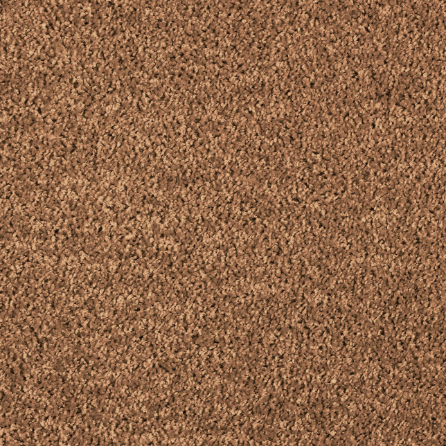Vue sur la texture de la moquette Lumicolor rouille terracotta en fibres oléfine teintées dans la masse