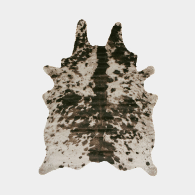 Tapis peau de bête - Imitation vache Normande - Brun et blanc