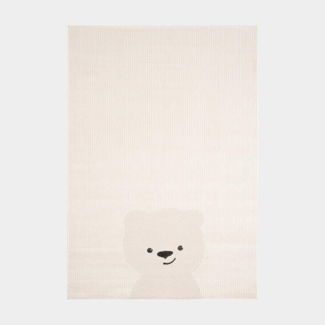 Tapis chambre d'enfant Petit ourson crème