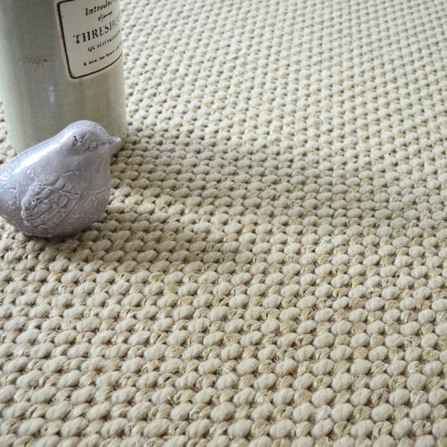Tapis sur mesure Laine et Sisal Albury grosses boucles grège