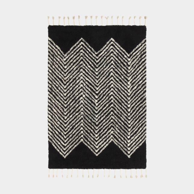 Tapis style Berbère avec franges - Arrow noir