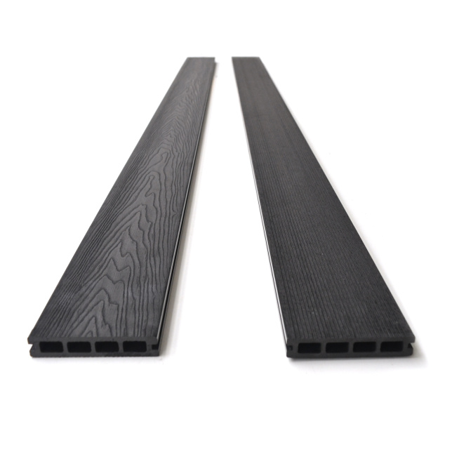 Lame terrasse en bois composite 2 côtés - Brun