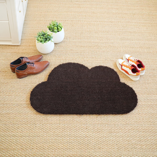 Tapis paillasson Coco Nuage brun exclusivité Décoweb, intérieur ou extérieur sous abri