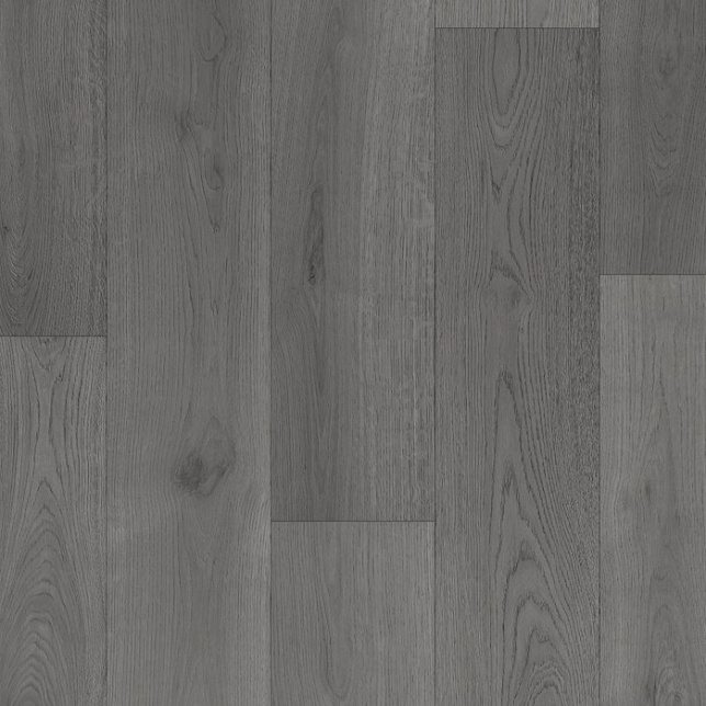 Sol Vinyle Textile Spécial Rénovation - Parquet lames larges - Bois gris anthracite