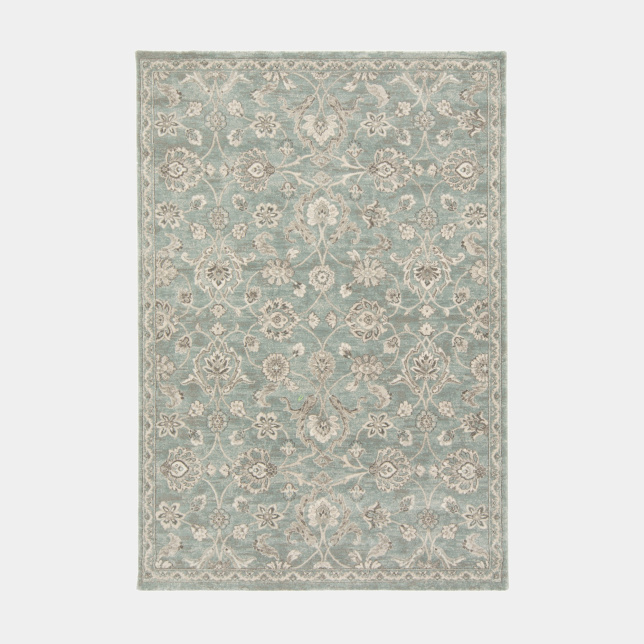 Tapis à motif floral oriental - Nora - Bleu