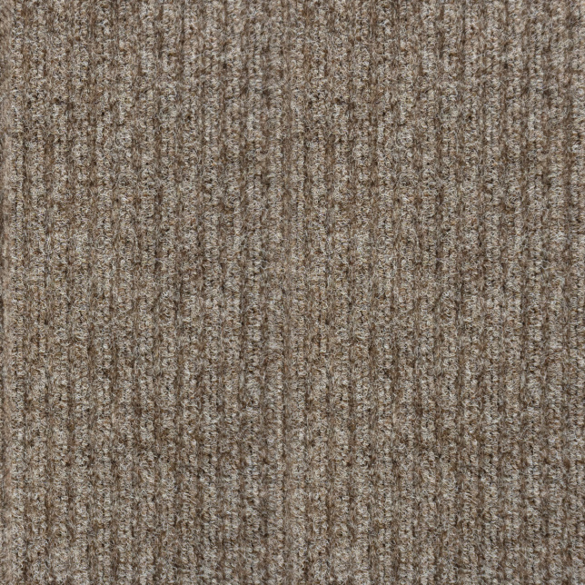 Zoom sur les grosses boucles du tapis d'entrée côtelé beige antisalissures