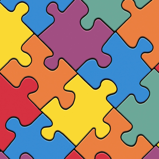 Revêtement vinyle Style pour les pièces destinées aux enfants au motif Puzzle multicolore