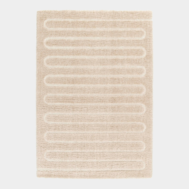 Tapis caramel à motif zig-zag texturé velours épais ambiance chaleureuse