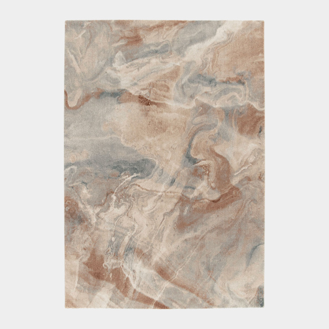 Tapis Illusion - Motif aquarelle & tons naturels