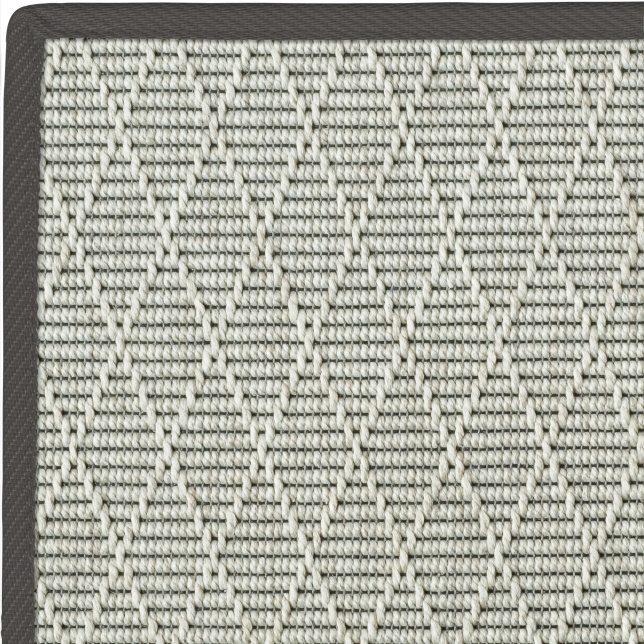 Tapis intérieur / extérieur Timika blanc craie galon noir