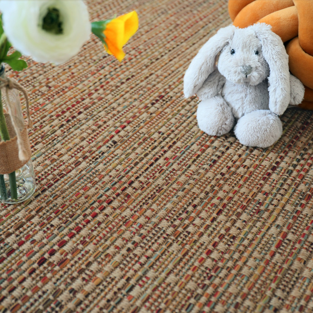 Tapis sur mesure Tissé plat Bornéo - Nature Multicolor