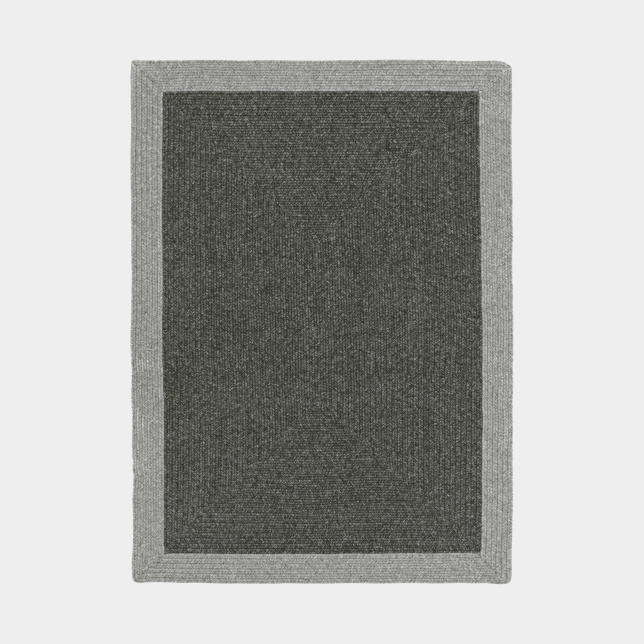 Tapis imitation fibres naturelles intérieur et extérieur Provence anthracite