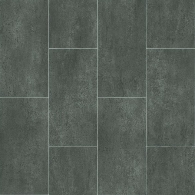 Sol PVC Best - Motif Carrelage Gris Foncé Marbré