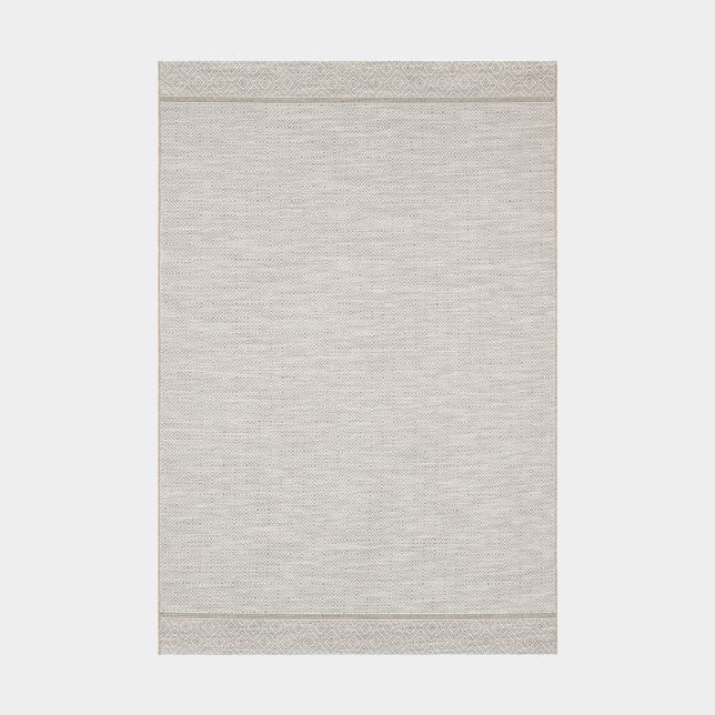 Tapis Prisma Beige motif losanges, design contemporain pour intérieur et extérieur